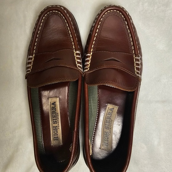 High Sierra Leather Penny Loafers Classic Slip On Shoes Brown Women's Size 8M - Picture 10 of 11